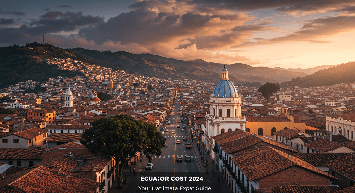 Scenic view of Cuenca, Ecuador, a popular expat destination, highlighting its affordability and charm.
