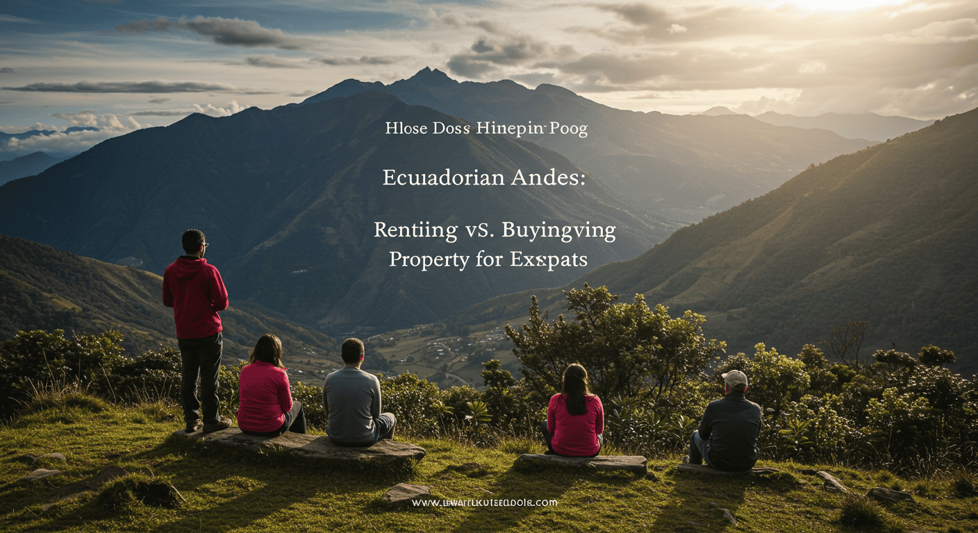 Expats enjoying a scenic view of the Andes mountains in Ecuador