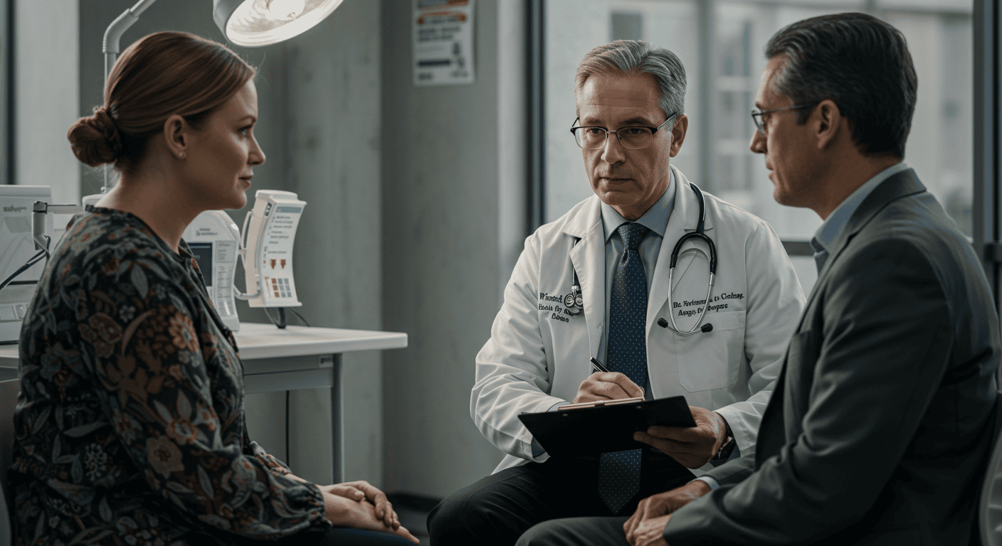Doctor and patient discussing healthcare costs in Ecuador